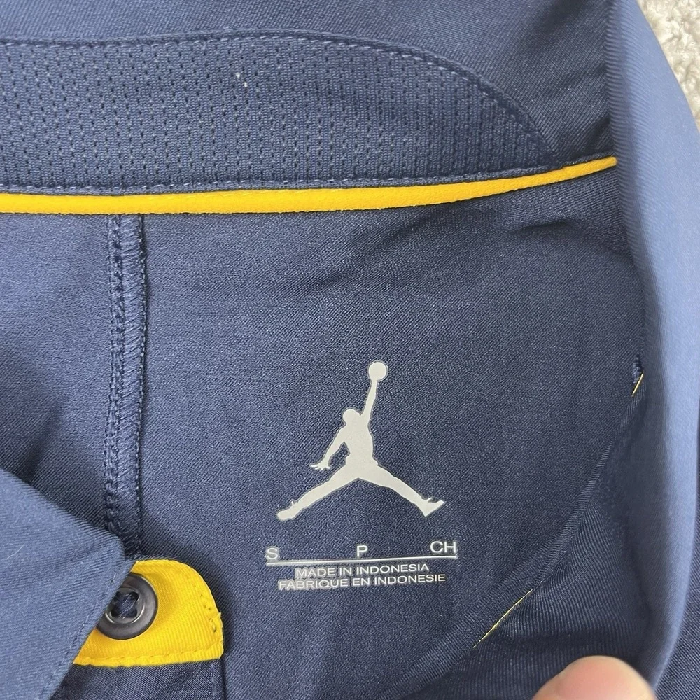 Nike Jordan Michigan Wolverines Elite Polo Shirt Mens Small Navy Jumpman NWT